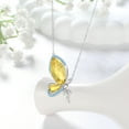 thumbnail image 6 of Juwaliy Yellow Butterfly Fairy Necklace Women November Birthstone Necklace Citrine 925 Sterling Silver Jewelry Christmas Birthday Gifts for Daughter, 6 of 7