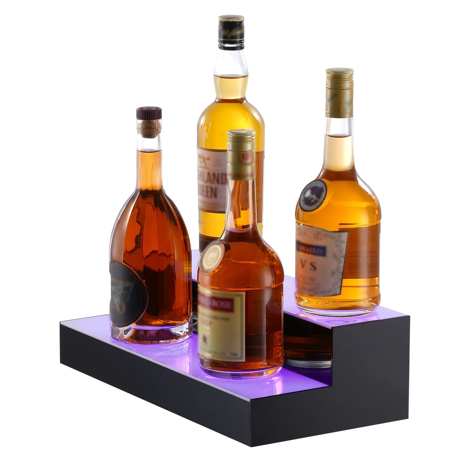LED Lighted Bar Shelf 26ft Remote Control 7 Static Colors 22 Dynamic Colors Music Mode Acrylic for Home Bar Club KTV