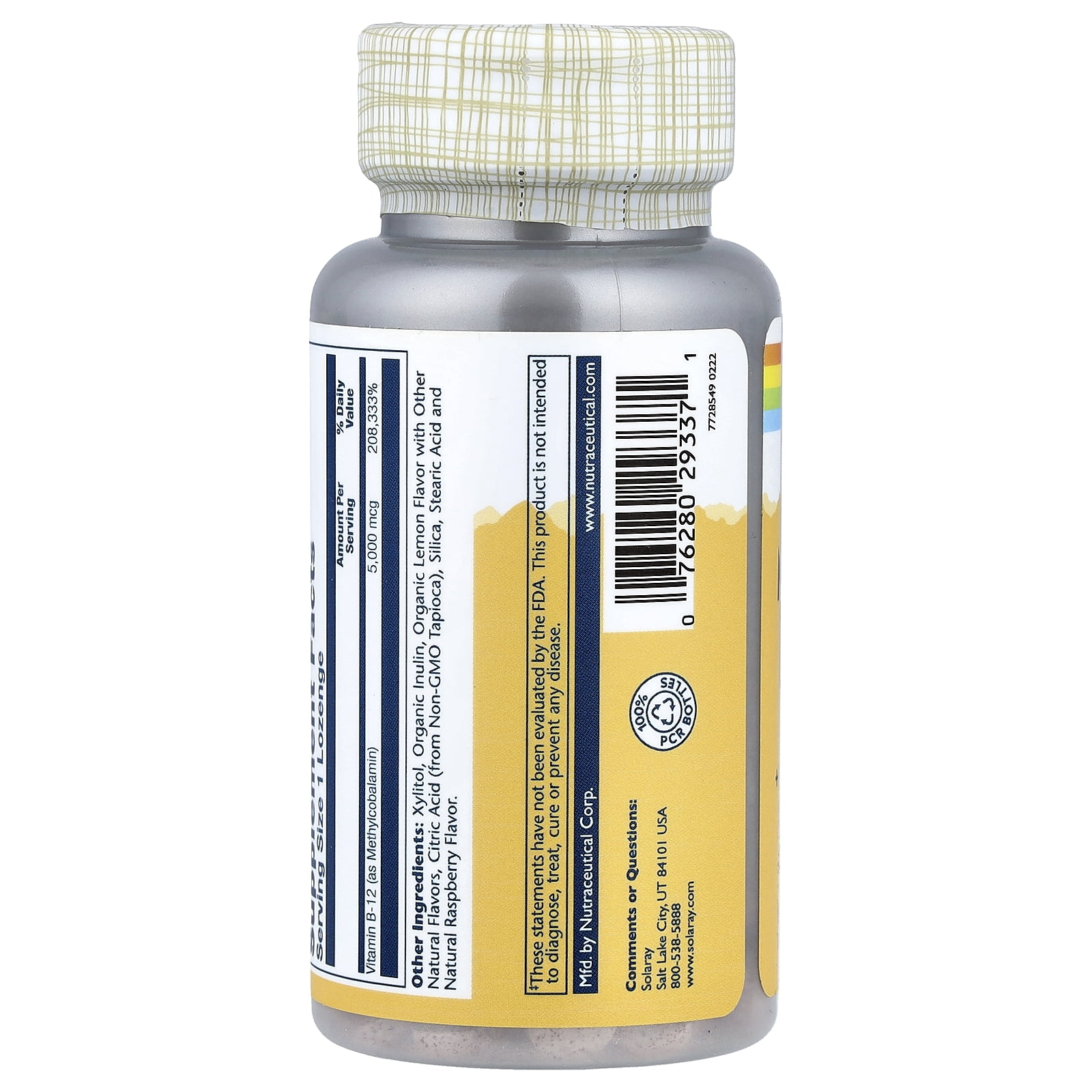 Solaray Methyl B12 5,000mcg 60 Lozenge