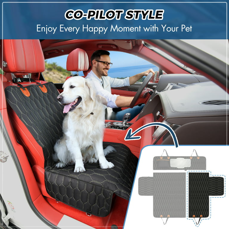 Hammock Backseat Protector Waterproof Scratchproof for Dogs Durable Against  Dirt & Pet Fur Nonslip Washable Pet Car Seat Cover + Seat Belt Leash