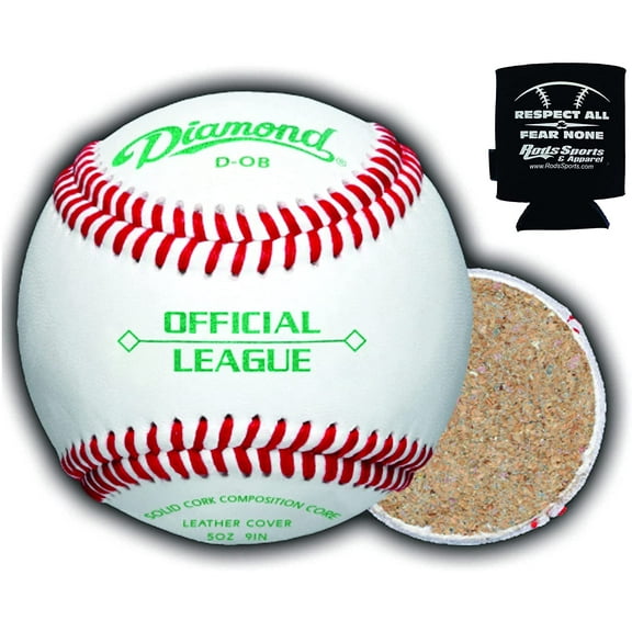 Diamond Sports DOB Leather Baseballs D-OB 30 Pack Baseballs Game and Practice with Rods Can Sleeve