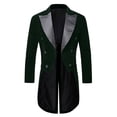 thumbnail image 2 of Kctiaxy Green Suit Jacket for Men Long Sleeve Turn-down Collar Suit Tailcoat Blazers Causal Black Elegant Ve Lvet Button Down Fashion Banquet Nightclub Performance Suit Coat, 2 of 4