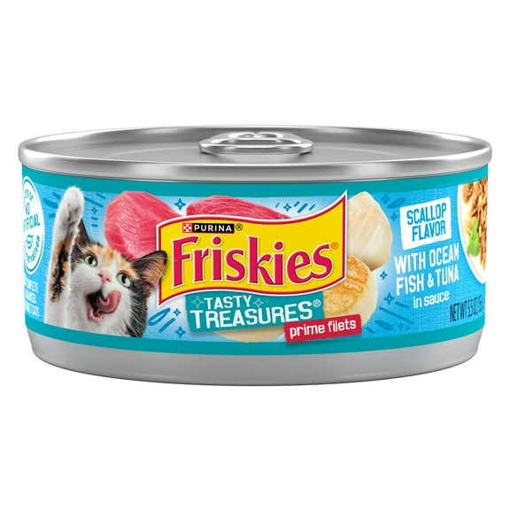 Purina Friskies Tasty Treasures Prime Filets, Tuna, Wet Cat Food, 5.5 oz Can