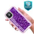 thumbnail image 3 of iPhone 12 Pro Case (6.1"), Rosebono Graphic Design Shockproof Impact Resistant Protective Full-Body Rugged Clear Hybrid Bumper Case for iPhone 12 Pro (Purple Shell), 3 of 5