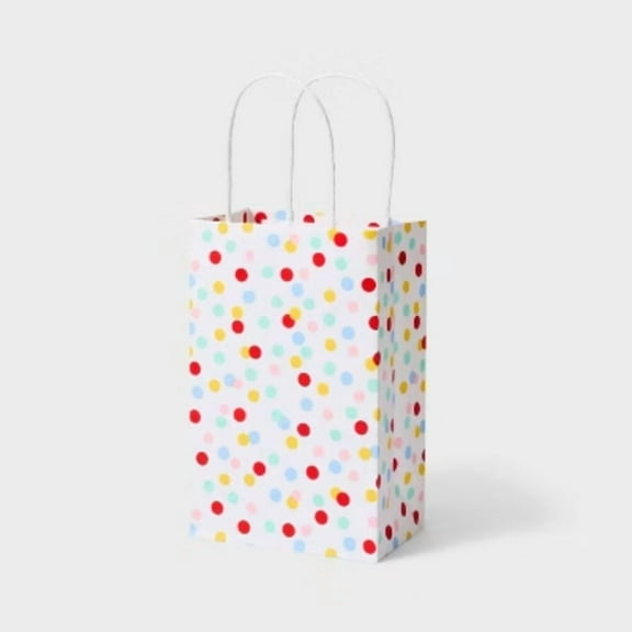 XSmall Jr Tote Polka Dot Gift Bag White
