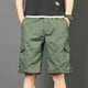 thumbnail image 4 of pstuiky Pantalones cortos de gimnasio para hombre, Pantalones cortos deportivos para hombre, con cinturón, múltiples bolsillos, botones y cremallera, para exteriores, de trabajo, hasta la rodilla., 4 of 8