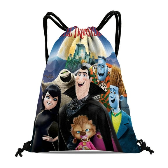Hotel Transylvania-theme Drawstring Backpack Sports Gym Bag Water Resistant String Bag Cinch Bag，12''X16''（30X40cm）