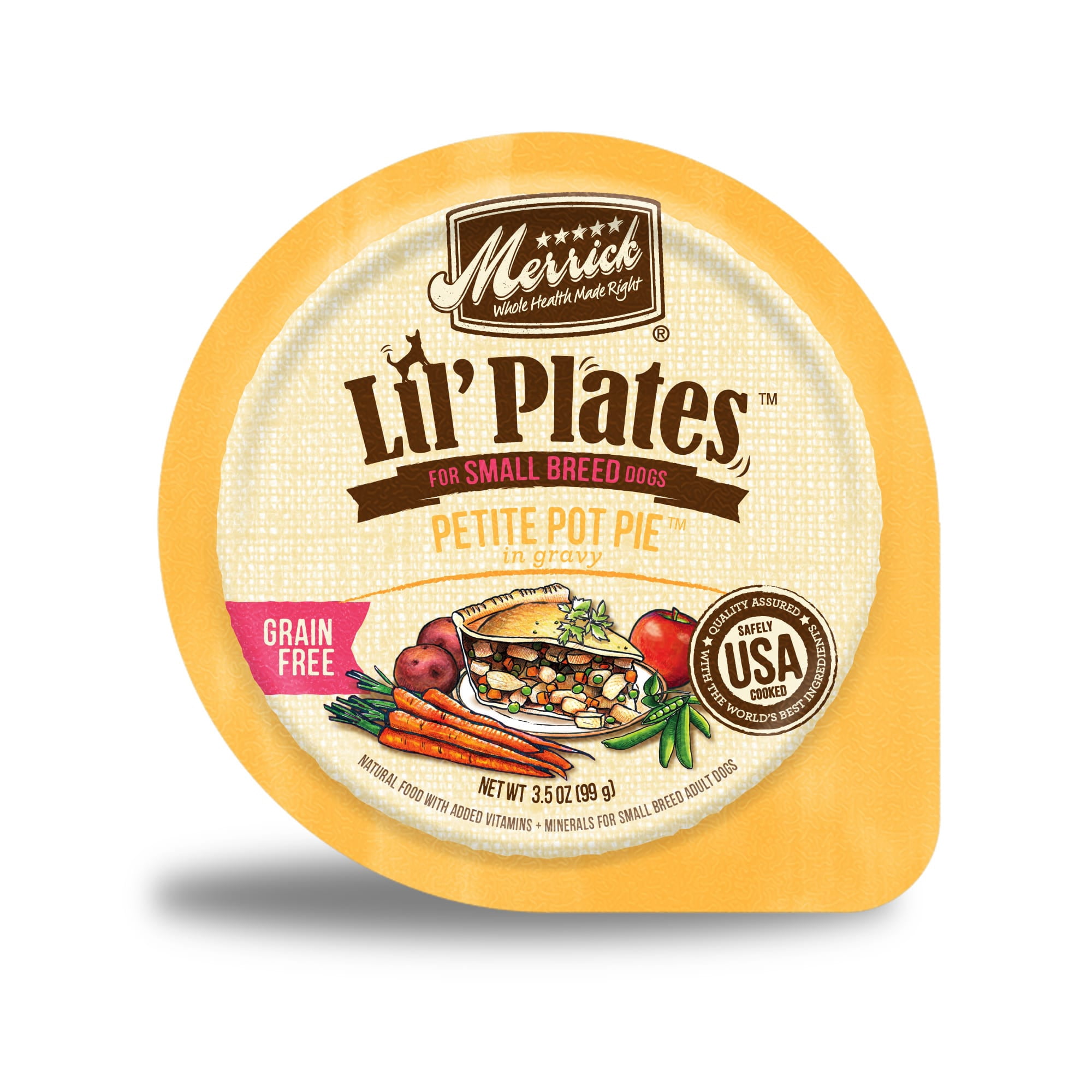Merrick Lil' Plates Small Wet Dog Food, Grain Free Chicken Pot Pie in Gravy, 3.5 oz Tubs (12 Pack)