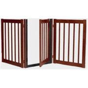 Essential Pet Products 42224 Three Panel Walk Thru Pet Gate - Mahogany