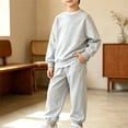 thumbnail image 5 of Coerni Boys Sweatpants Set 2 Piece Soft Fleece Crewneck Pullover Girls Sweatshirts & Jogger Sweatpants Tracksuit Kids Activewear Set, 5 of 5