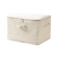 thumbnail image 2 of Boîte de Rangement en Tissu Coton et Lin Anti-Poussière pour Vêtements et Couettes avec Poignée pour Chambre, 2 of 5