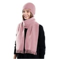 thumbnail image 4 of gbyLJF Women's Winter Scarf and Hat Set Fashion Casual Knitted Hat Warm Soft Solid Color Hat Scarf, 4 of 6