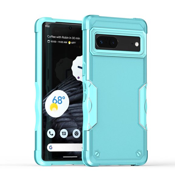 Google Pixel 7A (6.1" 2023) Case, [Tempered Glass Screen Protector] [Shockproof Bumper] Drop Resistant [Wireless Charging] [Lens All-nclusive] Heavy Duty Protective Cover, Mint