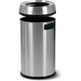SimpliMagic Open Top Stainless Steel Trash Can Commercial Grade