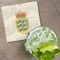 thumbnail image 2 of Denmark Coat Of Arms 4'' X 4'' Square Wooden Coaster, 2 of 3