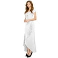 thumbnail image 5 of Made by Johnny Women's Wrapped High Low Ruffle Maxi Skirt S WHITE, 5 of 6