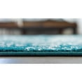 thumbnail image 6 of 2' x 3' Turquoise Blue and Ivory Traditional Rectangular Area Throw Rug, 6 of 9