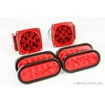 thumbnail image 3 of Red Hound Auto Led Pair Trailer Square Tail Light Under 80 inches & 4) 6 inches Red Oval Side Marker Lights, 3 of 5