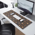 thumbnail image 2 of Long Mouse Pads for Desk,Boho Brown Geometric Ethnic Pattern Desk Mats on Top Of Desks, Desk Mouse Pad Extra Large with 3mm Non-Slip Base and Stitched Edge for Gaming,Office,Work,Home 31.5"x11.8", 2 of 6