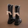 thumbnail image 3 of Eltusu Big Girls Riding Boots, PU Waterproof No Slip Warm Winter Shoes Black Size 1(Big Kids), 3 of 7