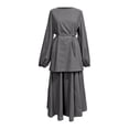 thumbnail image 7 of Elegant Women'S Two Piece Outfit Long Sleeve Tunic And Midi Skirt Set For Daily Wear, 7 of 7