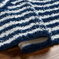 thumbnail image 5 of Hauteloom Noah Libe Living Room, Bedroom Soft Shag Striped Area Rug - High Shaggy Plush Pile - High Low - Boho Farmhouse - Gray, White, Blue - 5'3" x 7'3", 5 of 6