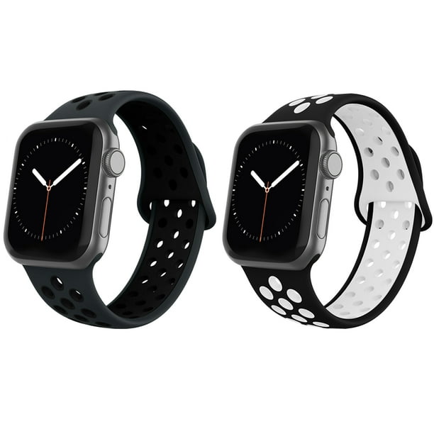 Adepoy - Compatible for Apple Watch Band 38mm 40mm 42mm 44mm, Breathable Soft Silicone