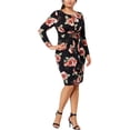 thumbnail image 1 of Vestido ajustado con lazo en la cintura para mujer Soprano, negro, 1X, 1 of 1