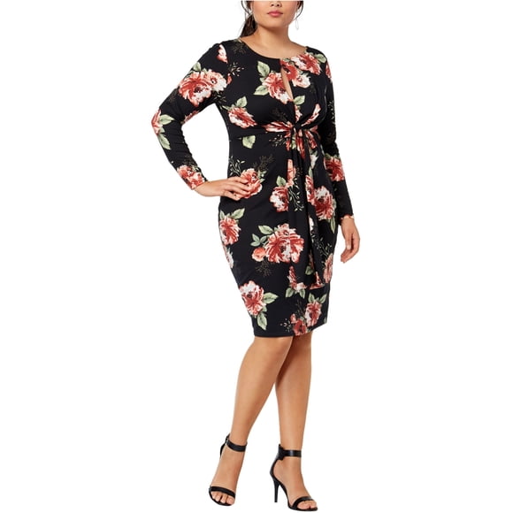 Vestido ajustado con lazo en la cintura para mujer Soprano, negro, 1X