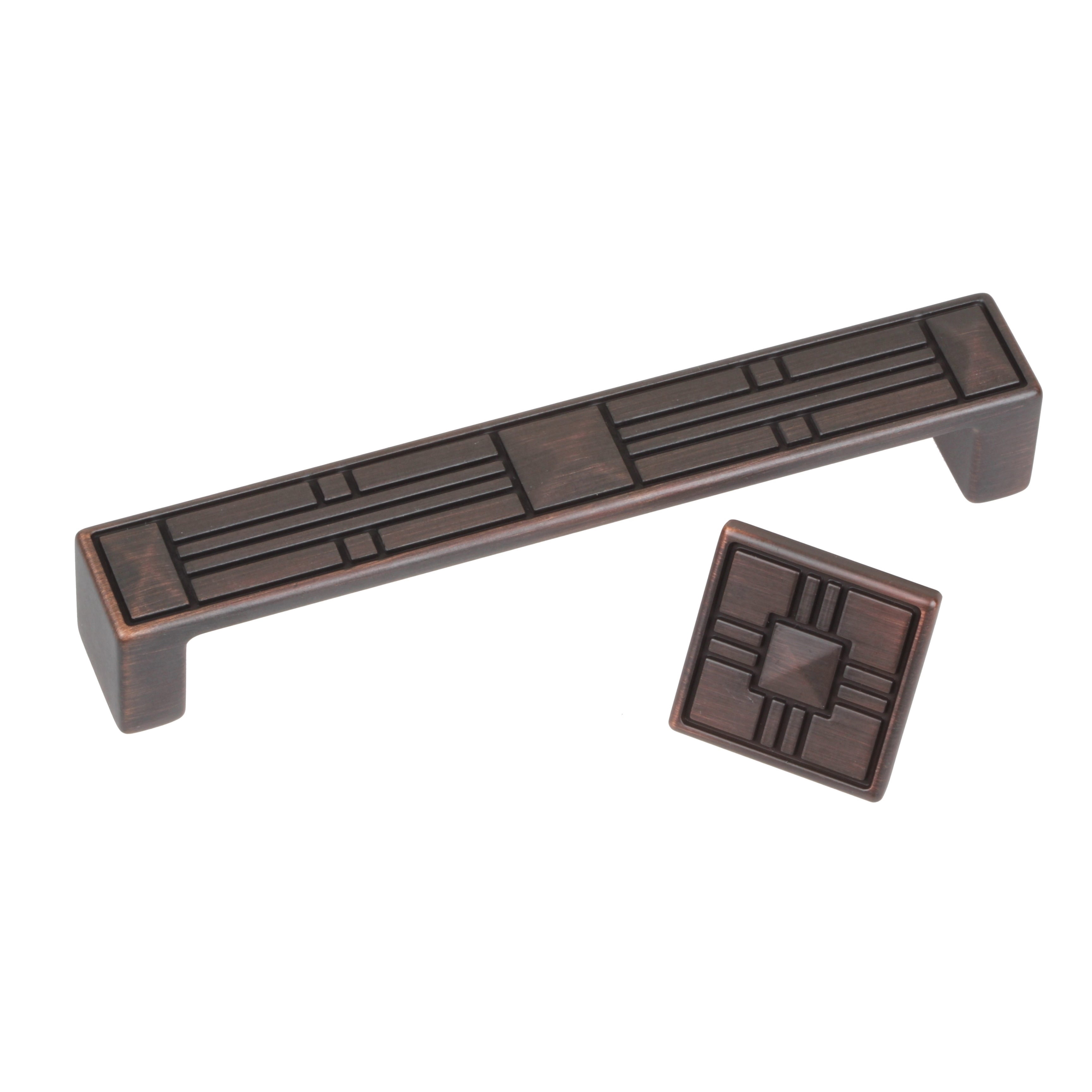 GlideRite 1-1/4 in. Square Deco Cabinet Knob, Oil Rubbed Bronze, Pack of 10