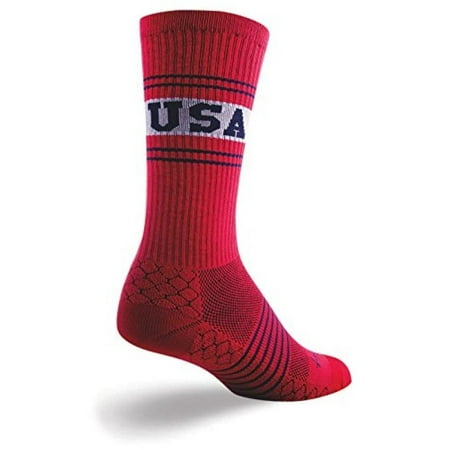 Federation Cycling Socks - SockGuy Crew 8in Team USA Cycling/Running Socks (Team USA - L/XL)