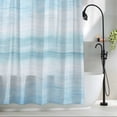 thumbnail image 2 of Gradient Aqua Blue Waterproof Shower Curtain, Large 72"x78" Washable Polyester Fabric Shower Curtains for Bathroom, Modern Rustic Minimalist Pastel Solid Decorative Bathtub Curtain Sets with Hooks, 2 of 9