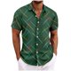 thumbnail image 2 of Blusa y camisa de manga corta con cuello vuelto para hombre, informal, holgada, a la moda, con botones, de poliéster, 2 of 6