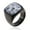 Black (Sodalite), variant on Men Titanium Steel Ring Square Crystal Stone Gemstone Punk Band Wedding Jewelry