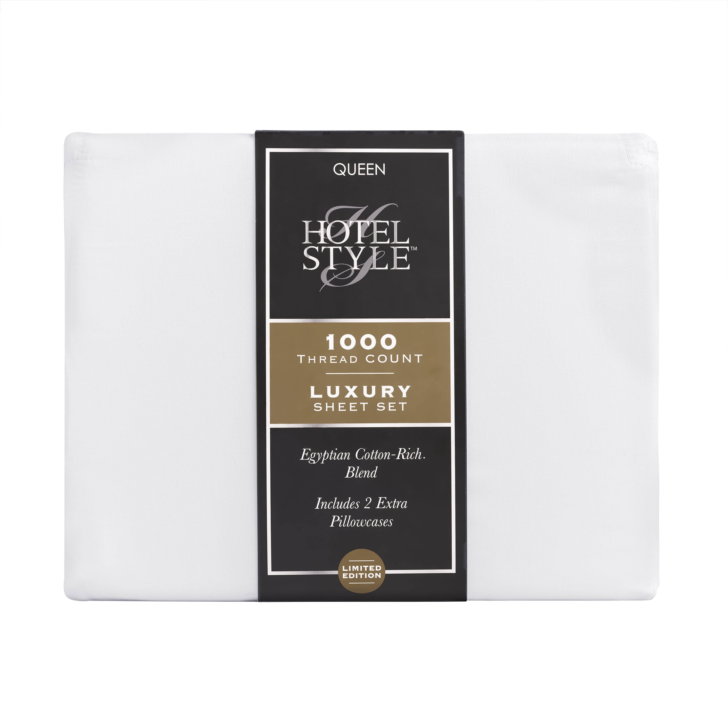 Hotel Style 1000 Thread Count Arctic White Egyptian Cotton Luxury Bed Sheet Set, Queen