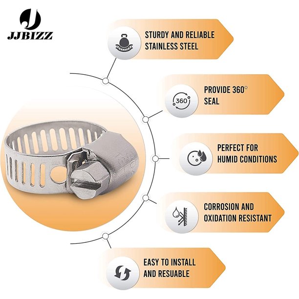 Abrazadera de manguera de tornillo sin fin de acero inoxidable con 3 tama?os ajustables, rango de 10 a 25 mm, ideal para conexiones de manguera seguras, paquete de 12 ShuxiuWang 8390612993039