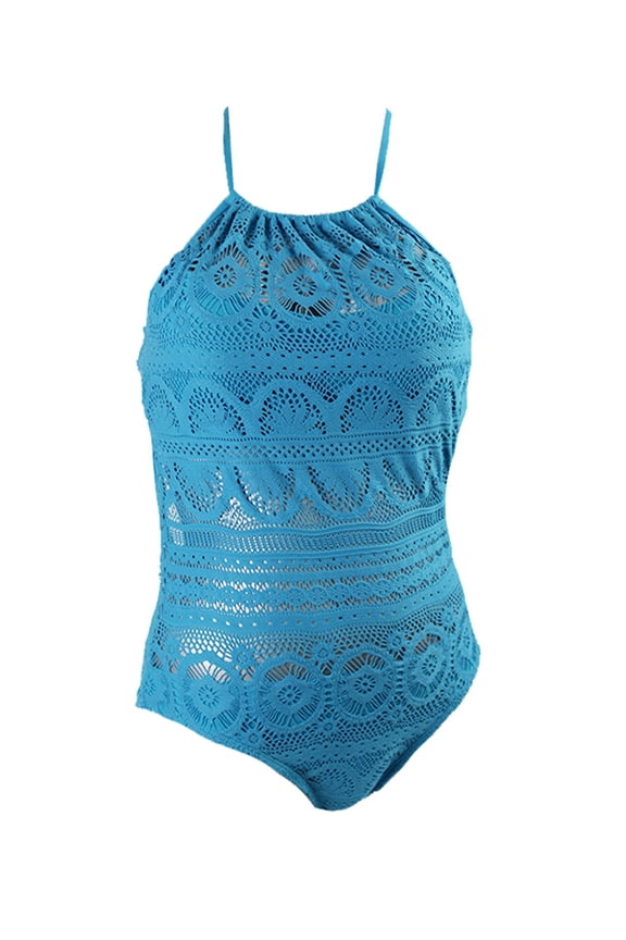 Reaction Blue Crochet Open-Back One-Piece Swimsuit XL