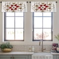 thumbnail image 4 of LALILO Kitchen Curtain Valance Floral Medallion White Rod Pocket Window Curtain 52"x 18" Set of 2, 4 of 7