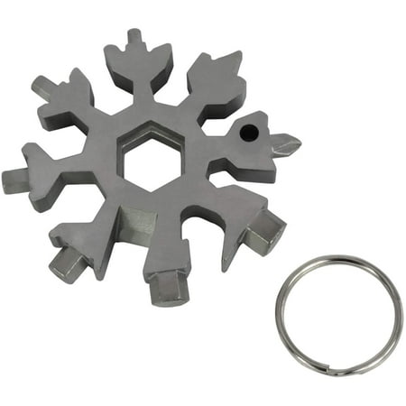 Snowflakes Multitools - 18 in 1 Multi Tools Portable Wrench Screwdriver Pocket Multi-Tools for Open Key Silver