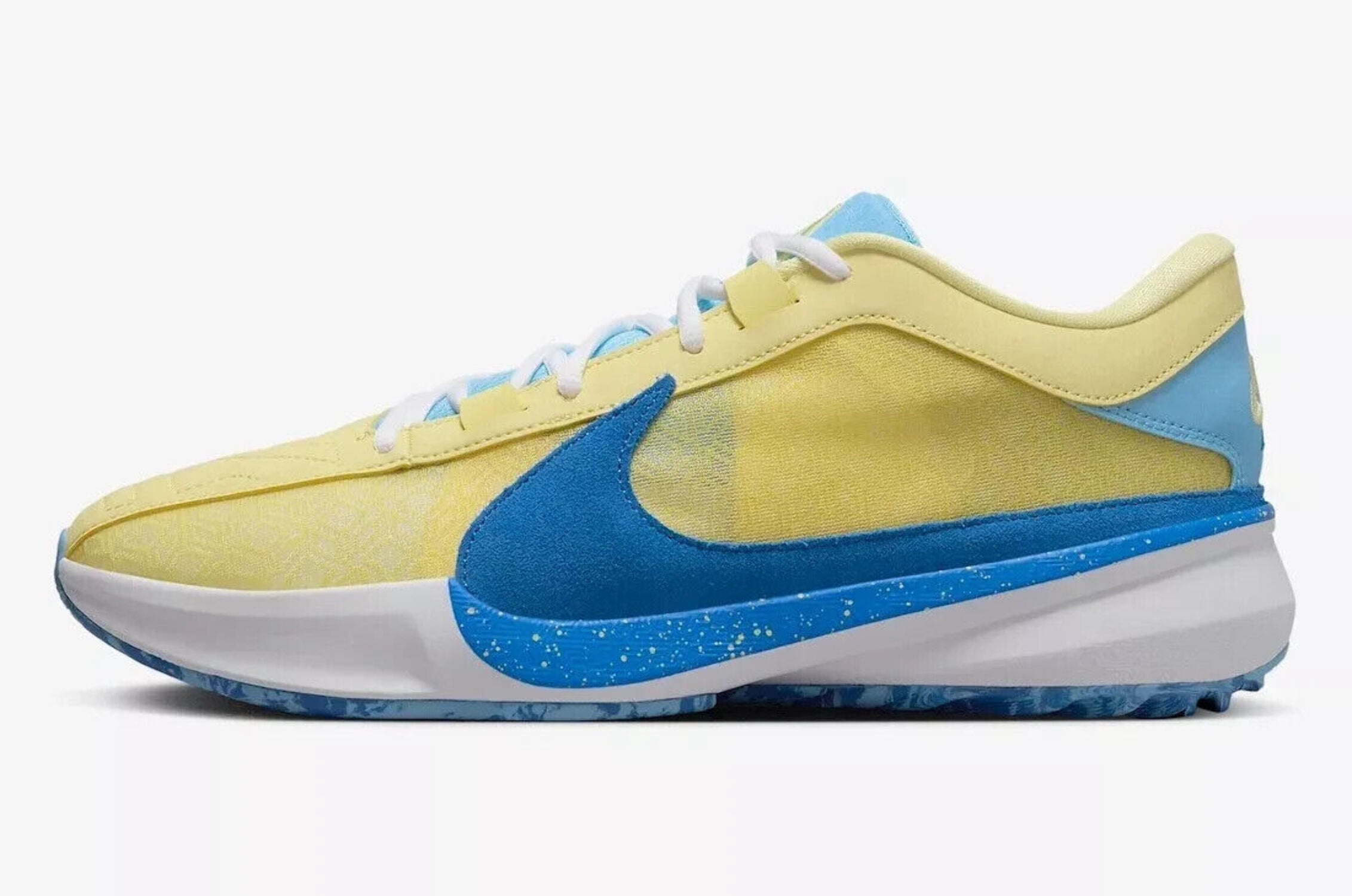 Nike Zoom Freak 5 DX4985-700 Sneakers Men's Yellow Blue Basketball