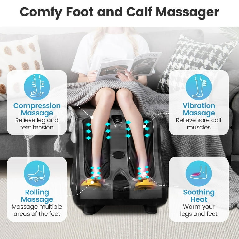 Costway Foot & Calf Massager with Heat Vibration Deep Kneading Shiatsu Foot Massage Machine Grey Costway Foot & Calf Massager with Heat Vibration Deep Kneading Shiatsu Foot Massage Machine Grey