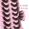 thumbnail image 2 of Mink Lashes Wispy Cat Eye Lashes Full 6D Volume False Eyelashes that Look Like Extensions 16MM Thick Soft D-Curly Fake Lashes 7 Pairs Pack, 2 of 7