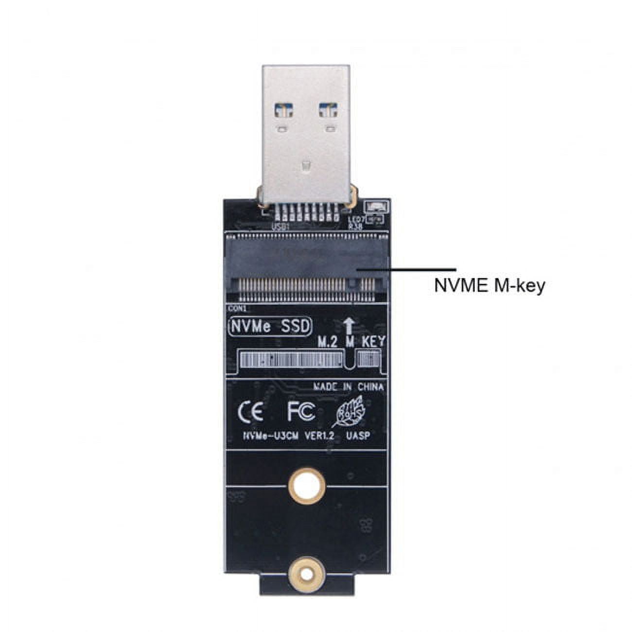 JSER USB 3.1 Gen2 10Gbps to NVME PCI-E M-Key Solid State Drive External Enclosure 2230/2242mm