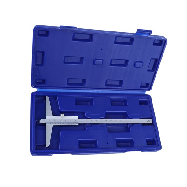 Calibre de profundidad de 0 a 150 mm, calibrador Vernier de profundidad duradero, herramienta de medición precisa, profundímetro con caja