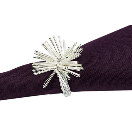 

Fennco Styles Modern Metal Design Napkin Ring - Set of 4 (Silver)