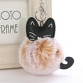 thumbnail image 2 of Cute Cat Keychain Pendant Key Ring Holder with Pompoms for Women Girls 8CM Adorable Animal Keychains Accessories, 2 of 2