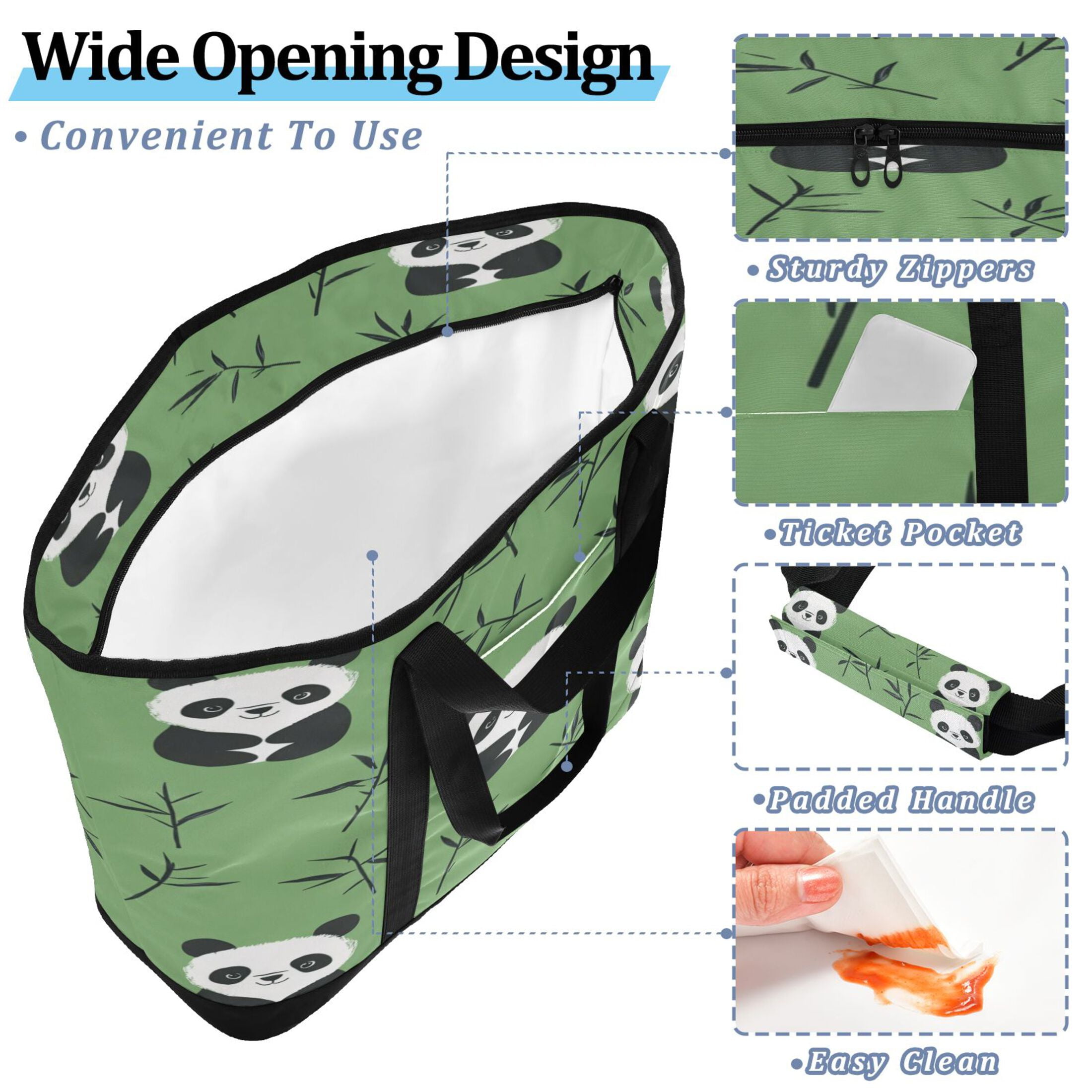 Large Hand-held Ice Pack Picnic Bag Insulation and Refrigeration Suitable for Shopping Picnics and Camping Super Cute Panda