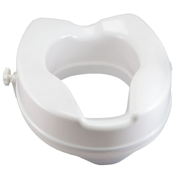 Raised Toilet Seat with Secure Side Brackets – Comfortable, Contoured Design, No Tools Required, Fits Most Toilets – Sturdy, Lightweight, Supports Up to 400 lbs