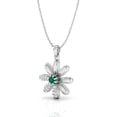 thumbnail image 2 of Daisy Flower Emerald Sterling Silver Pendant Gift For Christmas || Ali Baba Jewellery, 2 of 5