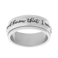 thumbnail image 5 of 8mm Stainless Steel Women's Men's Inspirational Spinner Ring - Be Still and Know That I am God Psalm 46:10 Religious Christian Ring, 5 of 5